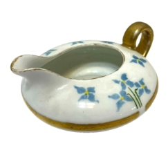 Vintage J and C Bavaria Creamer Blue Yellow and Gold 2 Inches Tall - £9.16 GBP
