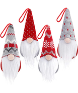 Gnome Christmas Ornaments Set of 4, Handmade Swedish Tomte Gnomes Plush ... - $346.88 MXN