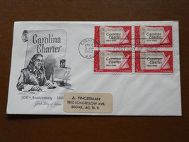 1963 Carolina Charter First Day Issue Envelope Stamps 300th Anniv. Scott... - $2.55