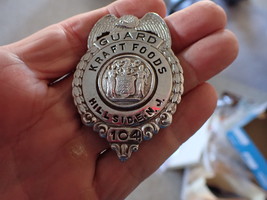 KRAFT FOOD HILLSIDEN NEW JERSEY SECURITY GUARD   POLICE BADGE BX 26 - $2,311.00 MXN