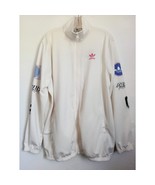 ADIDAS ORIGINALS Racing Jacket Zip Front Track Nylon Fleece White Trefoi... - $195.51 CAD
