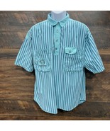 Bugle Boy LTD VGT Shirt Button Front Blue Stripes Prized Freight Cargo Y... - $581.72 MXN