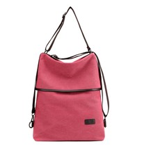 Hot Women Canvas Backpa Zipper Female Bag Dos Travel Back Pack Ladies Bagpack Mo - £37.42 GBP