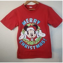 Vtg 80s T Shirt Small Mickey Mouse Merry Christmas Disney 1980s Usa Single Stitch - $12.16