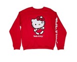 Womens Sanrio Hello Kitty Crewneck Sweatshirt Red Sleeve Print Size Large - £21.26 GBP