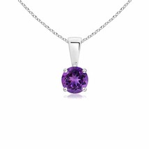 ANGARA Natural Amethyst Solitaire Pendant Necklace in Silver for Women (4mm) - $132.35+