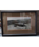 Soaring Andrew Wyeth 14x21 Framed Wooden Print Matted Vultures Eagles - £91.55 GBP