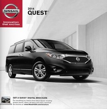 2014 Nissan QUEST sales brochure catalog sheet US 14 SV SL LE - £4.79 GBP