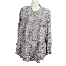 Lucky Brand Paisley Floral Blouse Button Up Bohemian MEDIUM Lightweight ... - £12.02 GBP