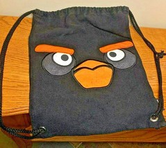 Angry birds black bomb drawstring Tote bag - £11.21 GBP