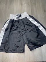 Title Boxing Competition Boxing Shorts Size Youth XL Black White Bout MH JD - $237.71 MXN