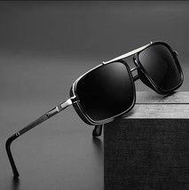Men&#39;s Vintage UV400 Protection Steampunk Polarized Rectangular Sunglasses - £15.30 GBP