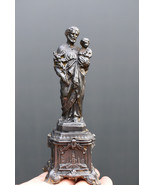 ⭐French antique religious statue Saint Joseph and Jesus - $54.45