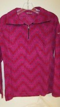 Columbia Glacial III 1/4 zip pullover fleece jacket top purple chevron women new - £18.00 GBP