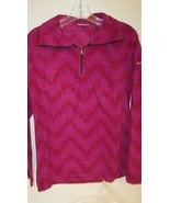 Columbia Glacial III 1/4 zip pullover fleece jacket top purple chevron w... - £17.90 GBP