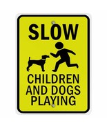 Kent Sparks Warning Tin Sign Slow Children and Dogs Playing 12 x 8 Alumi... - €7,71 EUR