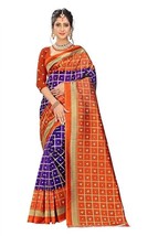 Women&#39;s Paper Silk Saree With Blouse Piece Free Size - £3.91 GBP