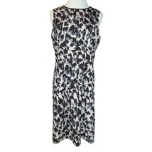 Ann Taylor Loft Women Size 8 Black Gray Animal Print Sleeveless Sheath D... - $9.82