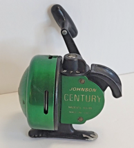 Vintage Johnson Century Model 100B Fishing Reel - Made in USA Green Black - £35.59 GBP