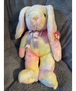 RETIRED TY Beanie Babies Buddy HIPPIE TIE DYE Bunny Rabbit 14&quot; NEW W/Tag... - £11.00 GBP