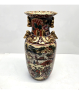 Vintage Hand Painted Vase Ceramic Royal Satsuma Moriage Japan Style Gold... - £142.01 GBP