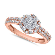 0.60 Carat Round Cut Diamond Wedding Engagement Ring 14k Rose Gold Finish 925 - £74.69 GBP