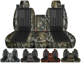 Front set car seat covers Fits Chevy Silverado with INT SB  American Flag design - £93.96 GBP