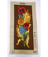 MODEN France Vtg FLORAL Needlepoint Embroidery Completed Nature WALL ART... - £33.69 GBP