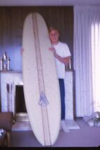 35 mm color slide * KODAK  SLIDE 1962 Reg with his Surfboard - $5.50