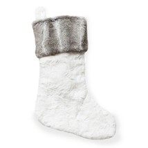 Sferra Christmas Stocking White Faux Fur Silver Cuff Soft Stivali Germany NEW - £24.12 GBP