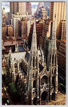 Postcard New York City NYC NY St. Patrick&#39;s Cathedral Church Aerial View c1960&#39;s - £3.92 GBP