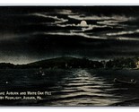Night View Lake Auburn White Oak Hill auburn Maine ME UNP Unused DB Post... - £4.79 GBP