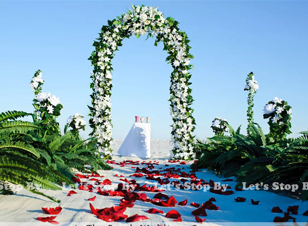 7.5 FT WHITE METAL ARCH for Wedding Party Bridal Prom Garden Floral Deco... - €51,22 EUR
