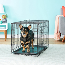 Premium Wired Dog Crate with Tray and Double Door Foldable Durable Black - £48.12 GBP