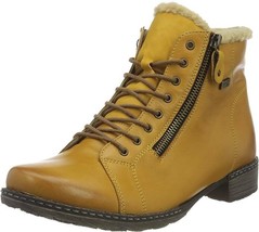 REMONTE D4372-68 Yellow Leather Fur Boot US 7  EU 38 - £62.92 GBP