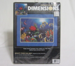 Dimensions 1997 Beauty From The Deep 3164 Stamped Cross Stitch Kit Nip - £7.51 GBP