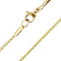 Minimalist Serpentine Chain Necklace Gold PVD Plated Stainless Steel 18-IN 1.4mm - £10.26 GBP