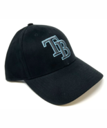 MLB TAMPA BAY DEVIL RAYS LOGO SOLID BLACK ADJUSTABLE CURVED BILL HAT CAP... - $17.05