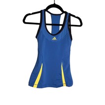 ADIDAS  Size XS CLIMACOOL 365 Blue Yellow Racerback Athletic Workout Top... - £17.15 GBP