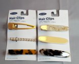 Old Navy Hair Clips Two Sets of 3-Packs Gold - Pearls - Tortoise Shell  - £13.27 GBP