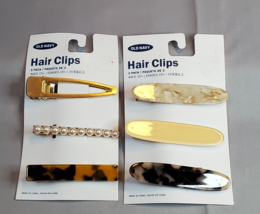 Old Navy Hair Clips Two Sets of 3-Packs Gold - Pearls - Tortoise Shell  - £13.48 GBP