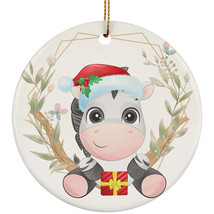 Funny Baby Sloth Ornament Flower Wreath Christmas Gift Decor For Animal Lover - £11.86 GBP