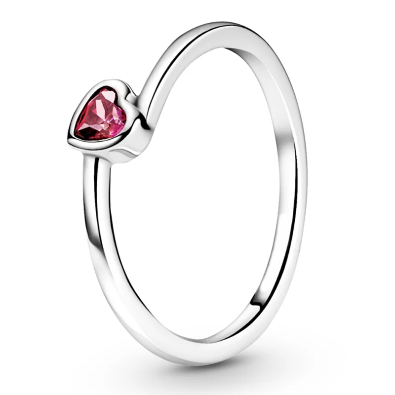  pink swirl enamel heart statement 925 sterling silver ring with crystal for women thumb155 crop