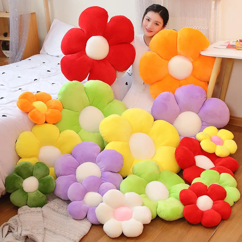 Play 30-70CM Colorful Flowers Plush Pillow Comfortable Plant Petal Cushion Stuff - £23.29 GBP