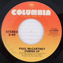 Paul McCartney - Coming Up / Lunch Box / Odd Sox 1980 45rpm Vinyl Record 1-11263 - £3.30 GBP