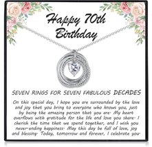 70Th Birthday Gifts for Women, Heart Cubic Zirconia Pendant Circles Necklace for - £32.16 GBP