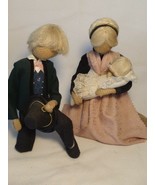VINTAGE GERMAN BURLAP DOLLS NATIVITY MARY JOSEPH JESUS GERMANY HAND MADE... - $98.69