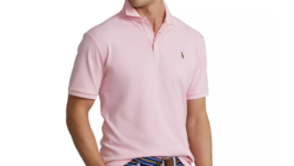 Polo Ralph Lauren PINK Men&#39;s Classic Fit Soft Polo Shirt Large - $64.00