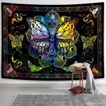 Gothic Blacklight Skull Tapestry Wall Décor Aesthetic Mandala UV Reactive Poster - $18.22