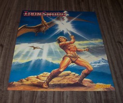 Vintage 1989 Iron Sword Nes Nintendo Power Poster Willow Map 19 3/4&quot; X 16&quot; - £39.42 GBP